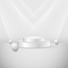 Fototapeta premium podium on white room Vector illustration 