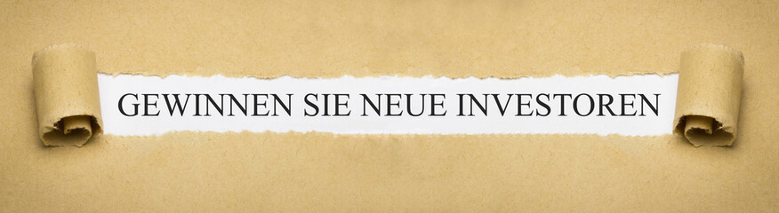 Gewinnen Sie neue Investoren
