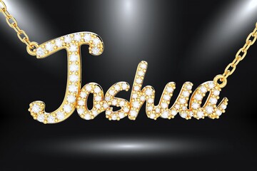 Jewelry Gold Necklace Design, 3D Rendering
