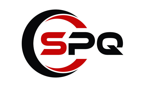 SPQ three letter swoosh logo design vector template | monogram logo | abstract logo | wordmark logo | letter mark logo | business logo | brand logo | flat logo | minimalist logo | text | word | symbol