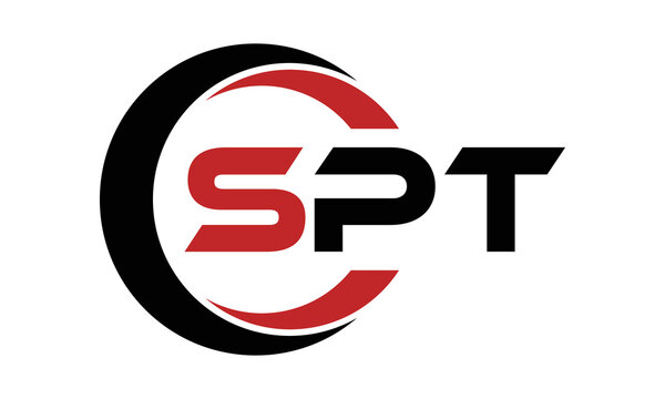 SPT three letter swoosh logo design vector template | monogram logo | abstract logo | wordmark logo | letter mark logo | business logo | brand logo | flat logo | minimalist logo | text | word | symbol