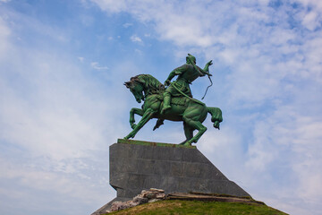 Monument to the Bashkir folk hero - Salavat Yulaev in the city of Ufa. Republic of Bashkortostan....
