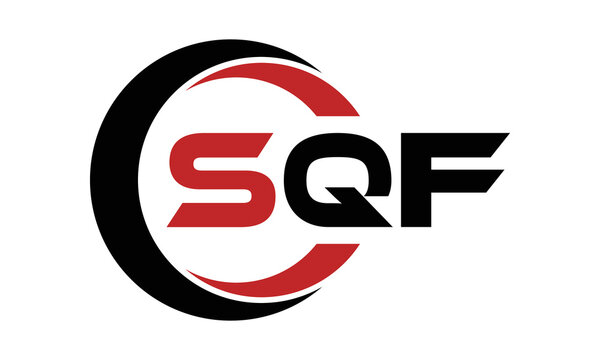 SQF three letter swoosh logo design vector template | monogram logo | abstract logo | wordmark logo | letter mark logo | business logo | brand logo | flat logo | minimalist logo | text | word | symbol