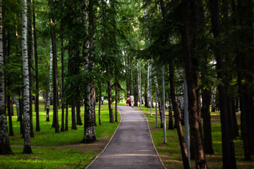 Fototapeta premium Victory Park in Ufa. Bashkortostan. July 2022 Парк победы в Уфе. Башкортостан. Июль 2022 год. 