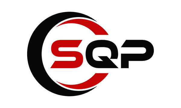 SQP three letter swoosh logo design vector template | monogram logo | abstract logo | wordmark logo | letter mark logo | business logo | brand logo | flat logo | minimalist logo | text | word | symbol
