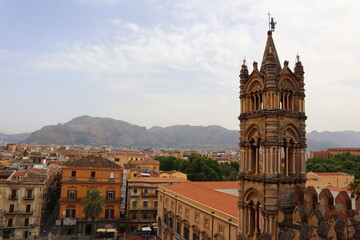 Fototapeta premium Palermo, Sicily (Italy): Panoramic view of Palermo from the Cathedral of Assumption of the Virgin Mary