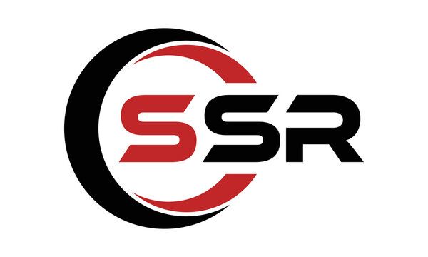 SSR three letter swoosh logo design vector template | monogram logo | abstract logo | wordmark logo | letter mark logo | business logo | brand logo | flat logo | minimalist logo | text | word | symbol
