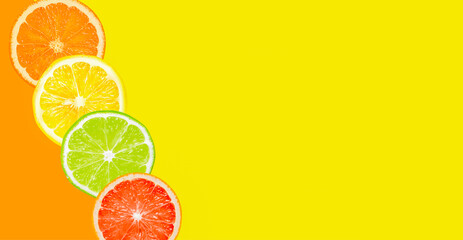 Lemon, orange, grapefruit background. juice