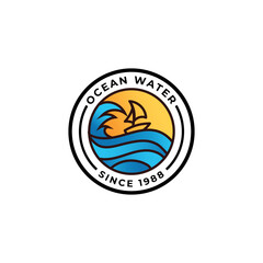 Ocean Water Logo Vector Illustration. Suitable for your company