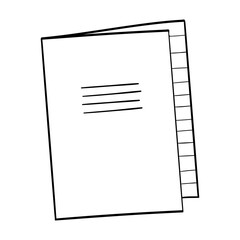 Hand drawn notebook icon. Vector graphics, doodle style.