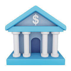 Bank 3d rendering isometric icon.