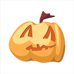 jack-o-lantern Halloween pumpkins. Smilling pumpkin. Flat isolated vector