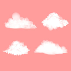 white clouds vector illustration 