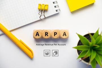 Concept business marketing acronym ARPA or Average Revenue Per Account