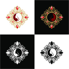 border beauty logo vector