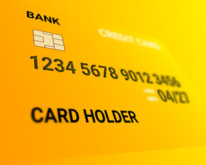 blur view of yellow credit card