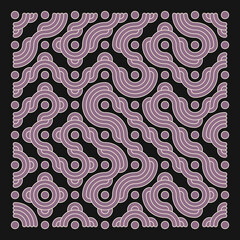 Color truchet tiling connections illustration