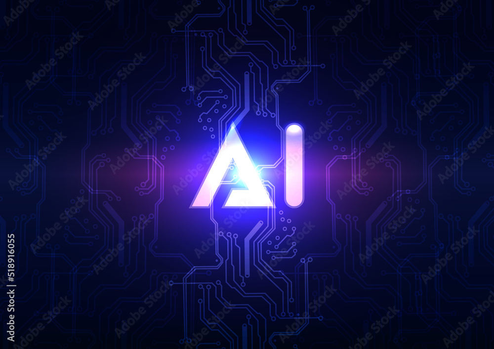 Poster abstract vector artificial intelligence, neural network,big data, digital hud futuristic and deep le