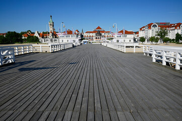 Longest European wooden pedestrian pier, Baltic Sea, Sopot, Tri-city, Pomerania, Poland, europe