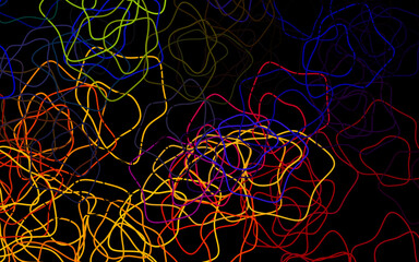 Dark Multicolor vector background with abstract shapes.