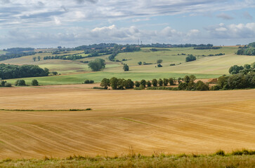Fototapeta na wymiar landscape with stubble fields and sky