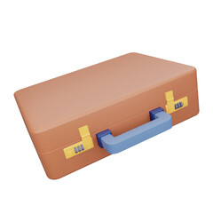 Briefcase 3d rendering isometric icon.