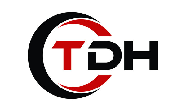 TDH three letter swoosh logo design vector template | monogram logo | abstract logo | wordmark logo | letter mark logo | business logo | brand logo | flat logo | minimalist logo | text | word | symbol