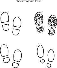 footprint shoe line icons, footprint shoe sign. isolated contour symbol black illustration on white background, footprint trendy icon for ui, app, web.