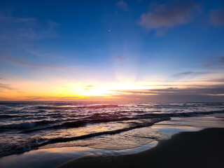 Dramatic sea sunrise or sunset