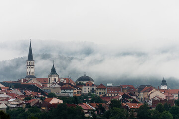 Levoča is a town in the Pre&scaron;ov Region of Slovakia. View of historic center a Gothic church with the highest wooden altar in the world and many other Renaissance buildings.