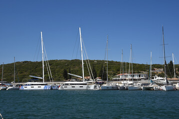 Obraz premium Boote im Hafen von Sigacik, Türkei