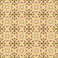 Floral Seamless Pattern Background Garden Nature Damask Aboriginal Ornament Art