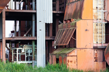 Fototapeta na wymiar Abandoned Industrial workshop or plant of production for heavy industry factory