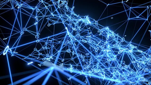 Digital Binary Metaverse Data Network expansion explosion Meta universe burst Plexus blue digits lines are expanding forming a tunnel flying forward to camera then collapses explodes Motion background