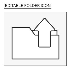 Obraz premium Document case line icon. File import. Folder concept. Isolated vector illustration. Editable stroke
