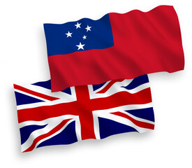Flags of Great Britain and Independent State of Samoa on a white background