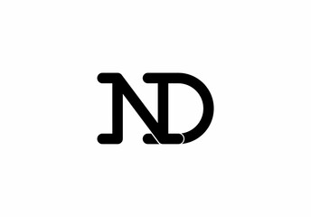 nD dn n d monogram logo isolated on white background