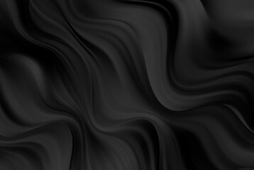 Black vector abstract background, black lines, smoothly moving elegant wave
