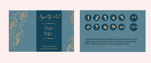 blue and gold loyalty card