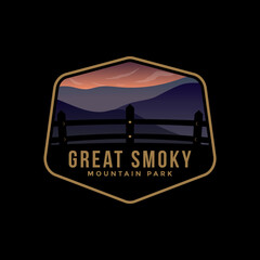 Logo illustrations of Great Smoky National Park emblem.