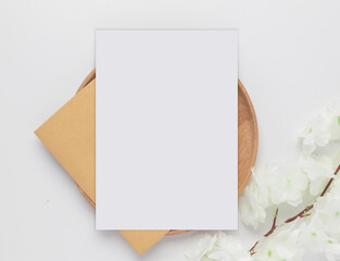 Blank greeting card with envelopes for greeting, wedding cards, birthday card, Mockup for design