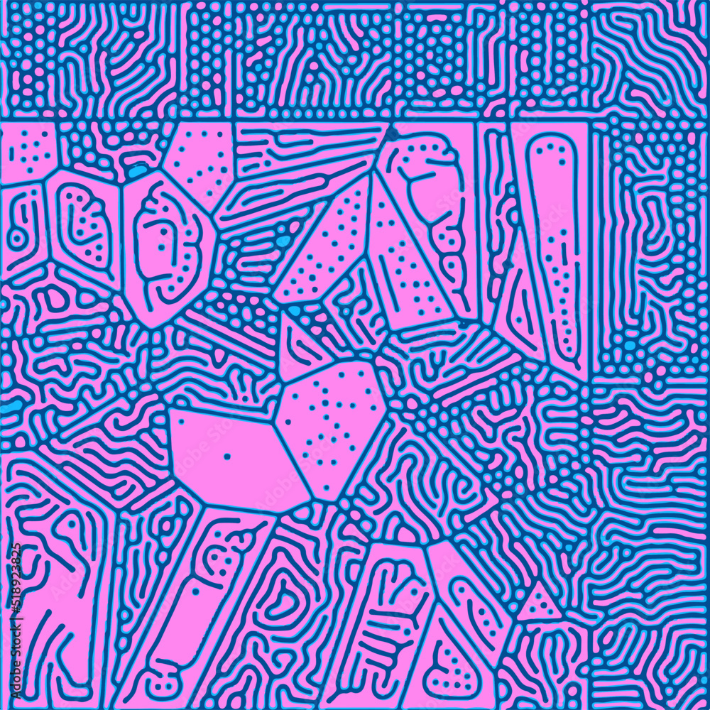 Poster reaction diffusion organic pattern. generative art design.