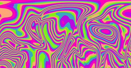 Abstract geometric background with warped colorful lines. Trippy op-art style illustration.