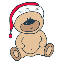 Winter teddy-bear, Christmas ,Warm clothes illustration