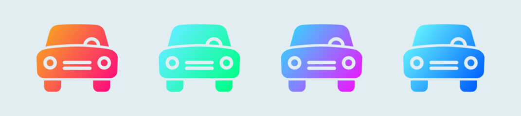 Obraz premium Car solid icon in gradient colors. Transportation signs vector illustration.
