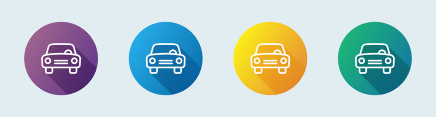 Car line icon in flat design style. Transportation signs vector illustration.