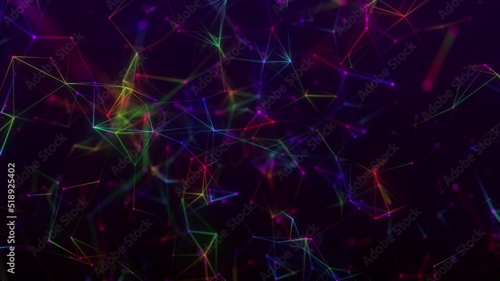 Aufkleber abstract digital connection moving dots and lines. technology background.