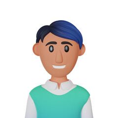 Smiling man avatar 3d illustration