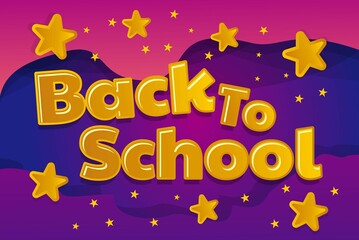 Back to school background with stars