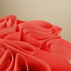 Fototapeta premium Background screensaver with a trendy design. Waves of fabric on the background. Screensaver or slide presentation and web design. Operating system. Style Wallpaper. 3d rendering.